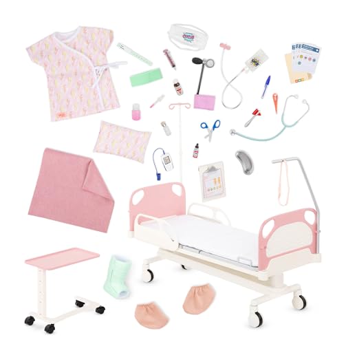 Our Generation – Krankenhausbett für Puppen – Verstellbares Bett – Medizinisches Zubehör – Puppenzubehör für 46 cm Puppen – Spielzeug für Kinder ab 3 Jahren – Get Well Bed Our Generation – Krankenhausbett für Puppen – Verstellbares Bett – Medizinisches Zubehör – Puppenzubehör für 46 cm Puppen – Spielzeug für Kinder ab 3 Jahren – Get Well Bed von Our Generation