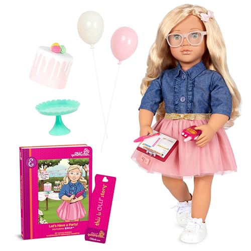 Our Generation – Posable 18-inch Doll – Blonde Hair & Green Eyes – Birthday Cake & Party Accessories – Pretend Play – Toys for Kids Ages 3 & Up – Emily Our Generation – Posable 18-inch Doll – Blonde Hair & Green Eyes – Birthday Cake & Party Accessories – Pretend Play – Toys for Kids Ages 3 & Up – Emily von Our Generation