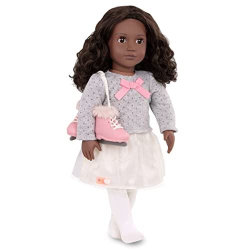Our Generation Puppe Demi 46cm mit Schlittschuhen und Winter Outfit | BD31271 | Mit warmen braunen Schlafaugen und weichem braunen Haar | Empfohlen ab 3 Jahren von Our Generation
