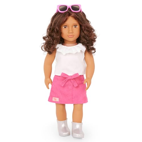 Our Generation Puppe Larissa – 46 cm große Schlafanzug-Puppe mit Zubehör für Pyjamaparty & Spa (Schlafsack, Snacks, Nagellack, Gesichtsmaske) – ab 3 Jahren von Our Generation