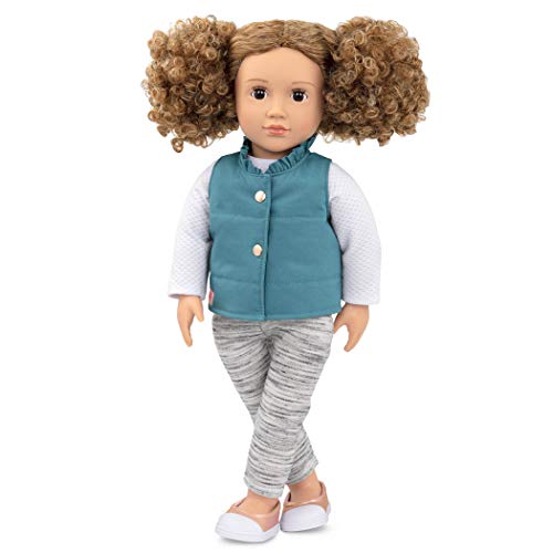 Our Generation - Puppe Mila mit Locken und türkiser Weste 46cm, 70.31235Z, Bunt Our Generation - Puppe Mila mit Locken und türkiser Weste 46cm, 70.31235Z, Bunt von Our Generation