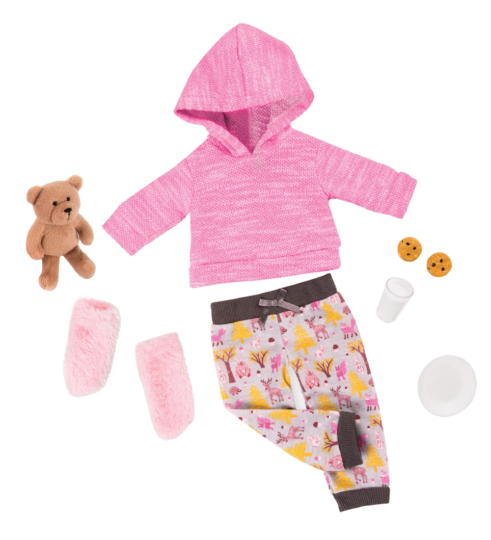 Our Generation Puppenkleidung - Deluxe Pyjama Set m. Kuscheltier - Our Generation - One Size - Puppenkleidung von Our Generation