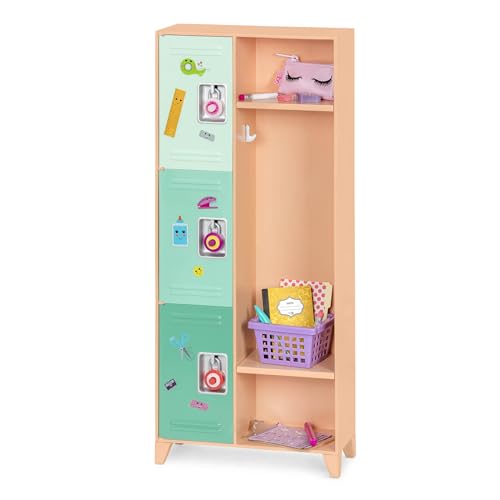 Our Generation – Puppenzubehör (46 cm) – Schulspind – Klassenzimmerzubehör – Fantasiespiel – Spielzeug für Kinder ab 3 Jahren – Klassenzimmer Cool Locker Set von Our Generation