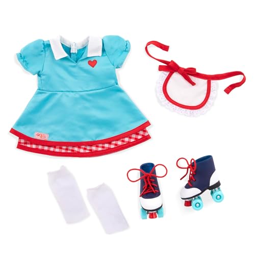 Our Generation – Retro-Rollschuhe – Puppenkleidung für Kellnerin – 46 cm Puppenkleidung – Rollenspiel – Spielzeug für Kinder ab 3 Jahren – Roller Skater Our Generation – Retro-Rollschuhe – Puppenkleidung für Kellnerin – 46 cm Puppenkleidung – Rollenspiel – Spielzeug für Kinder ab 3 Jahren – Roller Skater von Our Generation