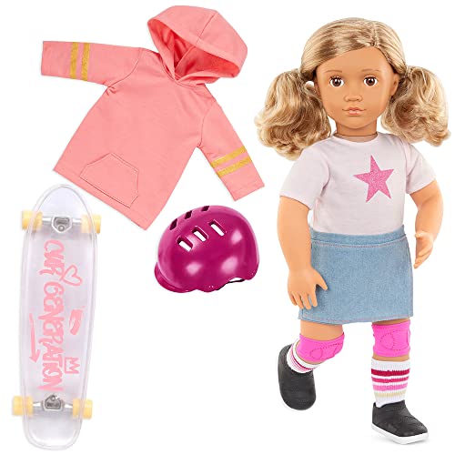 Our Generation Skateboarder Puppe Ollie - Bewegliche 46 cm Puppe mit Kleidung und Zubehör - Skateboard und Helm - Spielzeug ab 3 Jahren Our Generation Skateboarder Puppe Ollie - Bewegliche 46 cm Puppe mit Kleidung und Zubehör - Skateboard und Helm - Spielzeug ab 3 Jahren von Our Generation