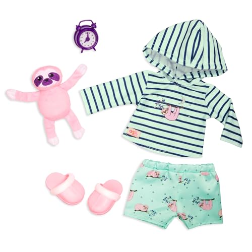 Our Generation Sleepy Sloth Outfit – Puppenkleidung für 46 cm Puppen – Pyjama-Set mit Kapuzen-Shirt, Shorts, Hausschuhen & Plüschfaultier Our Generation Sleepy Sloth Outfit – Puppenkleidung für 46 cm Puppen – Pyjama-Set mit Kapuzen-Shirt, Shorts, Hausschuhen & Plüschfaultier von Our Generation