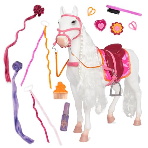 Our Generation – Spielzeug-Pferd – Haarstyling-Zubehör – 46 cm Puppen – Rollenspiel – Spielzeug für Kinder ab 3 Jahren – Camarillo Pferd zum Frisieren von Our Generation