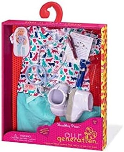 Our Generation – Tierarzt Uniform Outfit – Krankenhaus-Zubehör – 46 cm Puppenkleidung – Rollenspiel – Spielzeug für Kinder ab 3 Jahren – Tierärztin mit Style Our Generation – Tierarzt Uniform Outfit – Krankenhaus-Zubehör – 46 cm Puppenkleidung – Rollenspiel – Spielzeug für Kinder ab 3 Jahren – Tierärztin mit Style von Our Generation