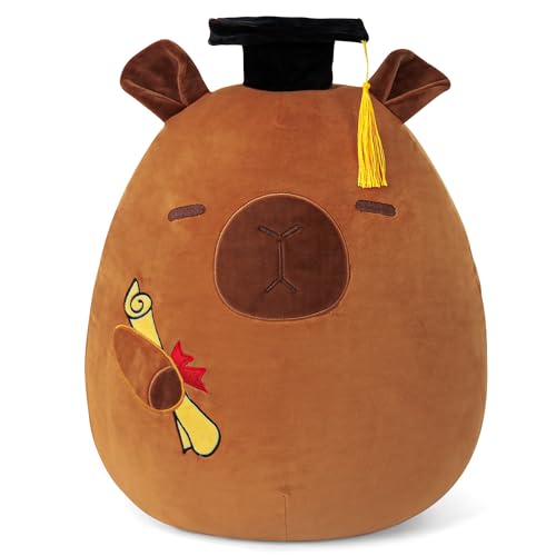 OurHonor Graduation Capybara Stofftier, Abschlussgeschenk Dekorationen, niedliches Capybara Plüsch mit Abschluss Capybara, Fransen und Diplom Klasse von 2025 von OurHonor
