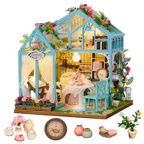OurMiao Miniaturhaus Kit Floral Reverie, DIY Tiny House mit Möbeln & LED-Lichtern, Miniatur Puppenhaus Kit für Erwachsene & Teens, Kreative Dekoration Geschenk für Familie Freunde OurMiao Miniaturhaus Kit Floral Reverie, DIY Tiny House mit Möbeln & LED-Lichtern, Miniatur Puppenhaus Kit für Erwachsene & Teens, Kreative Dekoration Geschenk für Familie Freunde von OurMiao