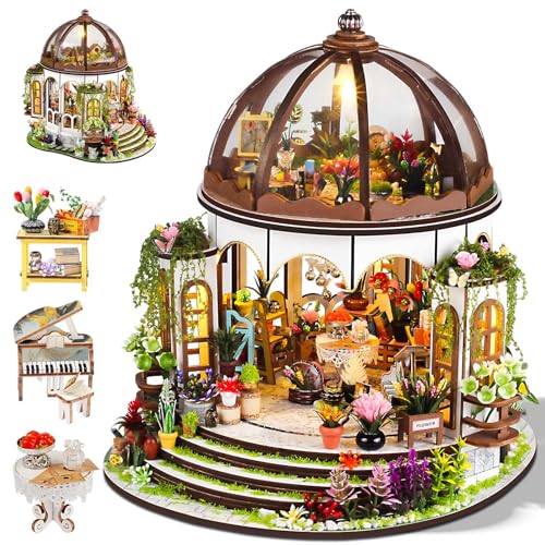 OurMiao Miniaturhaus Kit Hängender Garten, DIY Miniatur Puppenhaus Kit für Erwachsene mit Möbeln & LED-Lichtern, Holzhandwerk Geschenke für Erwachsene Frauen Teenager OurMiao Miniaturhaus Kit Hängender Garten, DIY Miniatur Puppenhaus Kit für Erwachsene mit Möbeln & LED-Lichtern, Holzhandwerk Geschenke für Erwachsene Frauen Teenager von OurMiao