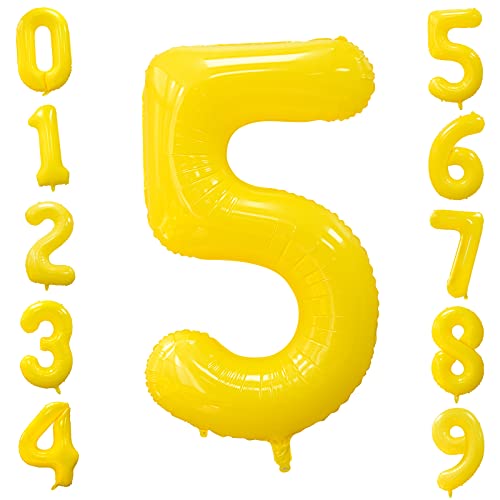 Folienballons Zahl 5 Gelb 101cm Groß Zitronengelb Luftballon Geburtstag 40 Zoll Zahlenballons 5 Geburtstagsballon Helium Ballon für Mädchen Junge Gelbe Zahlenballon Mädchen Party Jubiläums Party Deko Folienballons Zahl 5 Gelb 101cm Groß Zitronengelb Luftballon Geburtstag 40 Zoll Zahlenballons 5 Geburtstagsballon Helium Ballon für Mädchen Junge Gelbe Zahlenballon Mädchen Party Jubiläums Party Deko von Ousuga