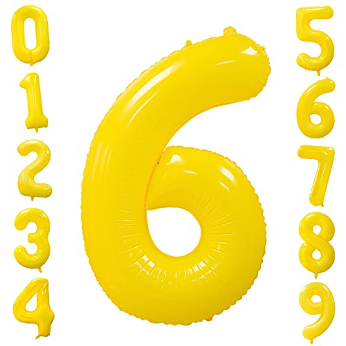 Folienballons Zahl 6 Gelb 101cm Groß Zitronengelb Luftballon Geburtstag 40 Zoll Zahlenballons 6 Geburtstagsballon Helium Ballon für Mädchen Junge Gelbe Zahlenballon Mädchen Party Jubiläums Party Deko Folienballons Zahl 6 Gelb 101cm Groß Zitronengelb Luftballon Geburtstag 40 Zoll Zahlenballons 6 Geburtstagsballon Helium Ballon für Mädchen Junge Gelbe Zahlenballon Mädchen Party Jubiläums Party Deko von Ousuga