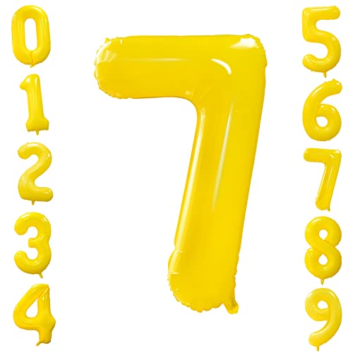 Folienballons Zahl 7 Gelb 101cm Groß Zitronengelb Luftballon Geburtstag 40 Zoll Zahlenballons 7 Geburtstagsballon Helium Ballon für Mädchen Junge Gelbe Zahlenballon Mädchen Party Jubiläums Party Deko Folienballons Zahl 7 Gelb 101cm Groß Zitronengelb Luftballon Geburtstag 40 Zoll Zahlenballons 7 Geburtstagsballon Helium Ballon für Mädchen Junge Gelbe Zahlenballon Mädchen Party Jubiläums Party Deko von Ousuga