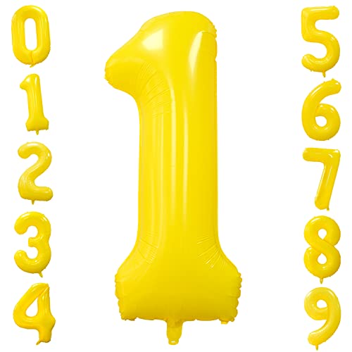 Folienballons Zahl 1 Gelb 101cm Groß Zitronengelb Luftballon Geburtstag 40 Zoll Zahlenballons 1 Geburtstagsballon Helium Ballon für Mädchen Junge Gelbe Zahlenballon Mädchen Party Jubiläums Party Deko Folienballons Zahl 1 Gelb 101cm Groß Zitronengelb Luftballon Geburtstag 40 Zoll Zahlenballons 1 Geburtstagsballon Helium Ballon für Mädchen Junge Gelbe Zahlenballon Mädchen Party Jubiläums Party Deko von Ousuga