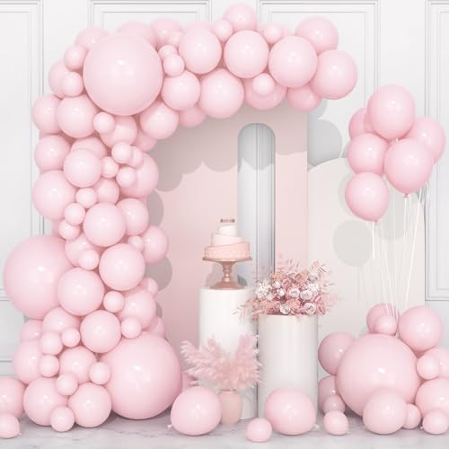 Luftballons Rosa, 106 Stück 5 10 12 18 Zoll Rosa Pastell Macarons Luftballon Helium Ballons mit Ballonband für Jungen Geburtstag Babyparty Hochzeit Brautdusche Taufe Geschlecht Offenbaren Party Deko von Ousuga