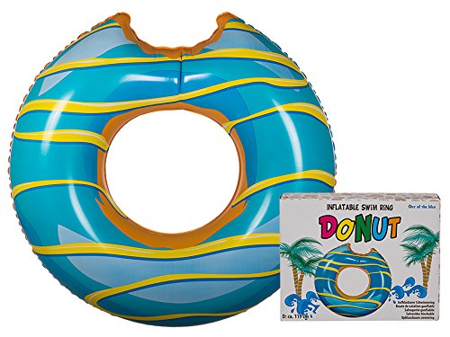 OOTB 91/4175 Schwimmring Donut mit Biss Aufblasbarer Donut Schwimmreifen ca. Ø 120 cm Türkis/Gelb von Out of the blue