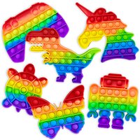 Fidget Pop Toy aus Silikon, Regenbogen-Design, 1 Stück von Out of the blue KG