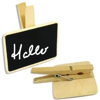 Holztafel zum Beschriften, mit Holzklammer zum Befestigen, 7 x 7,5cm Holztafel zum Beschriften, mit Holzklammer zum Befestigen, 7 x 7,5cm von Out of the blue KG