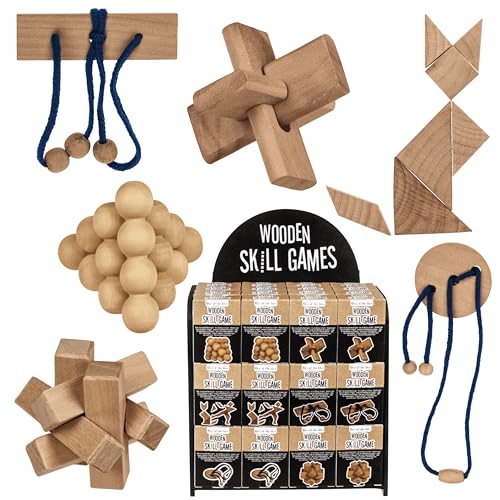 6er Set Holz Geschicklichkeitsspiele – Holzsammlung 6 Stück Knobelspiele, IQ Spiele, 3D Mini Puzzle, Logik- und Geduldspiel, 4.5cm – Geschenk Set für Erwachsene & Kinder, Denkspiele Spielzeug 6er Set Holz Geschicklichkeitsspiele – Holzsammlung 6 Stück Knobelspiele, IQ Spiele, 3D Mini Puzzle, Logik- und Geduldspiel, 4.5cm – Geschenk Set für Erwachsene & Kinder, Denkspiele Spielzeug von Out of the blue