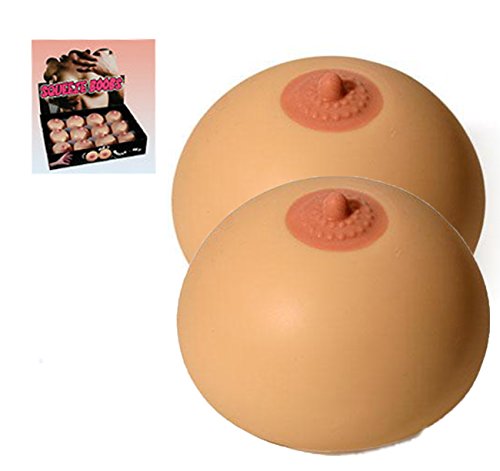 Busen Knetball im Doppelpack - BOOBS - die"zarte" Brust zum Drücken 7cm Durchmesser Silikon von Out of the blue