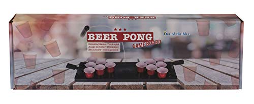 Out of the Blue 79/4018 - Trinkspiel Beer Pong, mit Spielbrett und 12 Trinkbechern, für ca. 50 ml, aus Kunststoff, im Geschenkkarton von Out of the blue