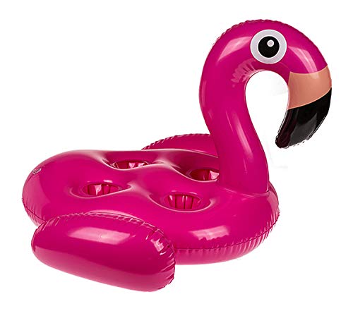 Out of the Blue 91/4164 Getränkedosenhalter Flamingo pink, aufblasbar, für 4 Dosen, ca. 55 cm, One Size von Out of the blue