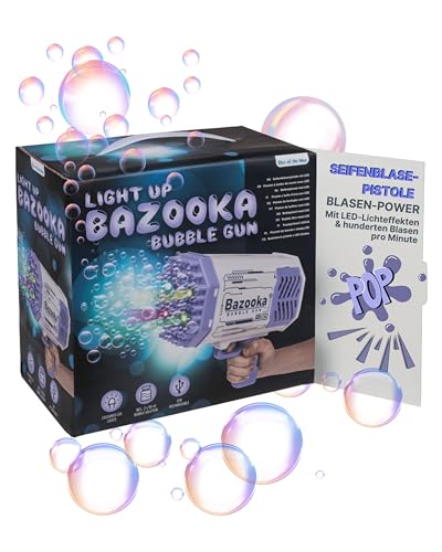 Out of the blue LED Seifenblasenpistole Bazooka - Elektrische Bubble Gun mit USB-Akku & LED-Licht - inkl. Seifenlauge & Geschenkverpackung - Größe 24 × 14 cm - Für Kinder & Erwachsene Out of the blue LED Seifenblasenpistole Bazooka - Elektrische Bubble Gun mit USB-Akku & LED-Licht - inkl. Seifenlauge & Geschenkverpackung - Größe 24 × 14 cm - Für Kinder & Erwachsene von Out of the blue