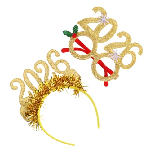 Outanaya 1 Set 2026 Stirnband Und Brille: Glitzer-stirnband Für Silvesterpartys – Silvester-countdown Und Party-requisiten Für Die Feiertage. von Outanaya