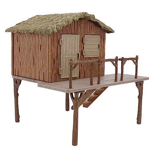 Outanaya 1stück Imitiertes Hausmodell Mit Strohdach Simuliertes Für Sandkastenlandschaften Realistische Deko Für Kinderzimmer Und Farm-szenen Langlebig Und Robust Aus Hochwertigem von Outanaya