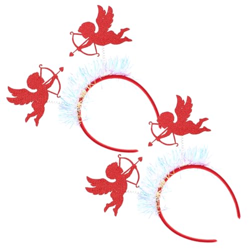 Outanaya 2 Stück Valentinstag Stirnband Rotes Herz Haarband Kopfschmuck Verstellbar für Party Feier Hochzeit von Outanaya