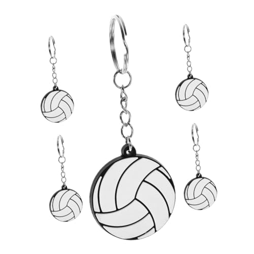Outanaya 5 Stück Teiliges PVC Volleyball Schlüsselanhänger Sportliche Schlüsselringe als Partydeko Charmante Anhänger für Volleyballspieler Rucksäcke und Geschenke Lebendige von Outanaya