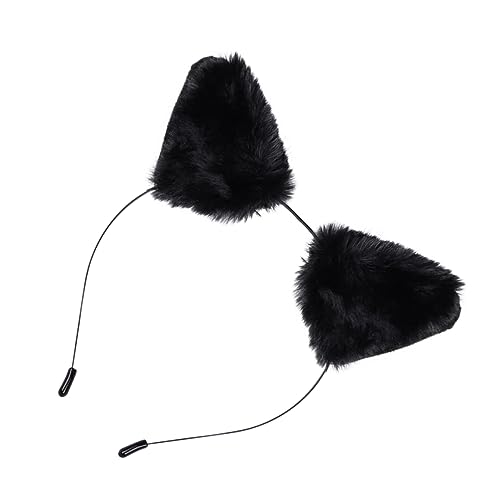 Outanaya Flauschiges Schwarzes Tierohren Haarband für Damen Dekoratives Headdress für Kostümpartys Karneval und Besondere Anlässe Leicht und Formbeständig von Outanaya