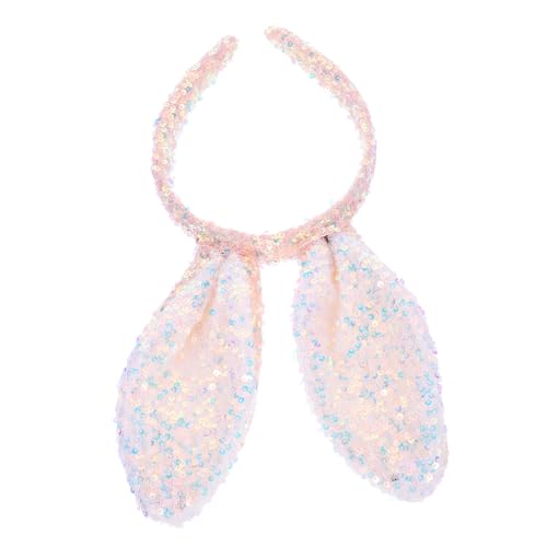 Outanaya Hasenohren Haarreif mit Glitzer Verstellbarer Flexibler Bunny Ear Headband für Damen Niedlicher Party und Cosplay Kopfschmuck Bequemes Stirnband für Ostern und Geburtstagsfeiern von Outanaya