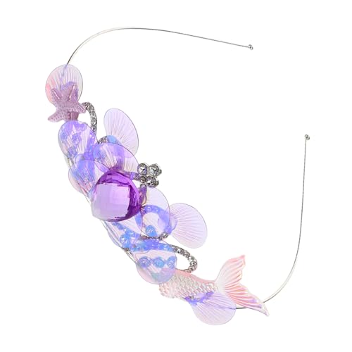 Outanaya Meerjungfrau Prinzessin Tiara Haarreif mit Strass Muschel Design Leichtes Bequemes Kopfschmuck für Geburtstagsfeier Kostüm Fasching Halloween Cosplay von Outanaya