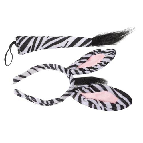 Outanaya Zebra Haarreif Set mit Tierkostüm Zubehör für Fasching Halloween Karneval Komfortabler Langlebiger Haarreifen für Erwachsene und Modisches Cosplay Accessoire von Outanaya