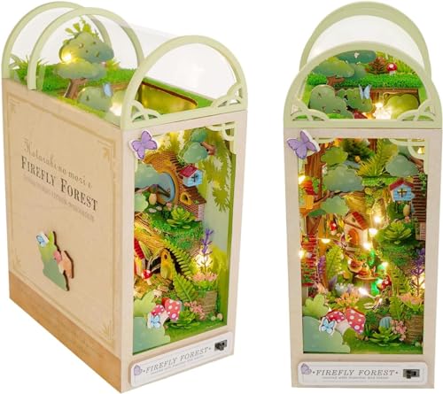 3D DIY Puzzle Puppenhaus Kit, Book Nook Kit, Miniatur Dollhouse Modellbausätze, mit Sensor LED Licht, Geeignet Als Geschenk für Thanksgiving, Ostern, Valentinstag, Weihnachten (Wald der Glühwürmchen) 3D DIY Puzzle Puppenhaus Kit, Book Nook Kit, Miniatur Dollhouse Modellbausätze, mit Sensor LED Licht, Geeignet Als Geschenk für Thanksgiving, Ostern, Valentinstag, Weihnachten (Wald der Glühwürmchen) von Outbit