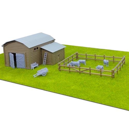 Outland Models Eisenbahn Landschaft Landhof Scheune mit Zubehör 1:64 S Maßstab von Outland Models