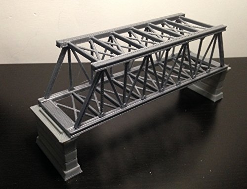 Outland Models Eisenbahn Traversenbrücke grau (für Doppelspur) mit Piers Z Gauge von Outland Models