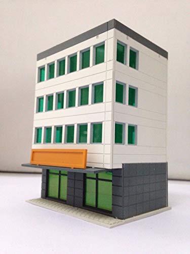Outland Models Eisenbahn-farbiges modernes Stadtgebäude, 4-stöckiges Büro, weiß, Maßstab N von Outland Models