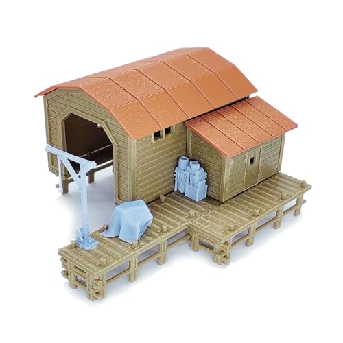 Outland Models Eisenbahnlandschaft Bootshaus mit Zubehör im Maßstab 1:87 HO von Outland Models