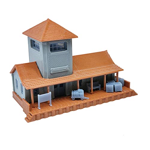 Outland Models Eisenbahnlandschaft Klassischer Kleiner ländlicher Bahnhof Spur Z von Outland Models
