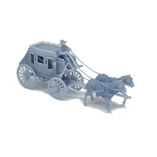 Outland Models Miniatur Alter Westen Pferdekutsche 2-Pferde Postkutsche 1:87 von Outland Models