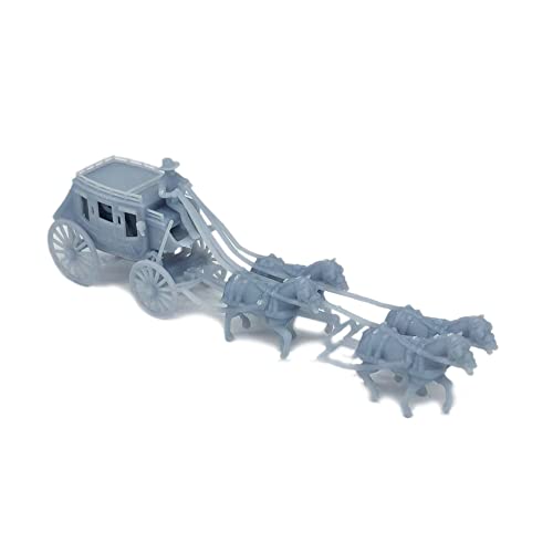 Outland Models Miniatur Alter Westen Pferdekutsche 4-Pferde Postkutsche 1:87 von Outland Models