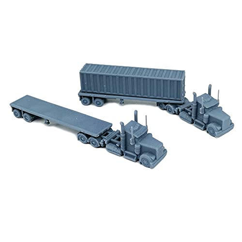 Outland Models Railroad Scenery Big Rig Semi Truck Set 1:220 Z Scale Outland Models Railroad Scenery Big Rig Semi Truck Set 1:220 Z Scale von Outland Models