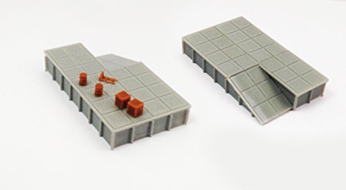 Outland Models Train Railway Platform Loading Dock (lang) x2 w Goods Z Scale von Outland Models