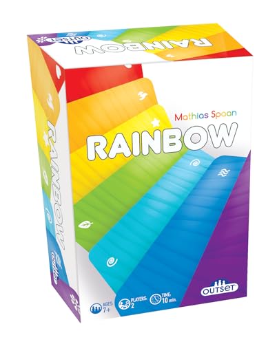 Outset Media Rainbow – Ein strategisches Spiel für zwei Spieler – seien Sie der Erste, der 6 Karten Regenbogen-Sets erstellt, ab 7 Jahren von Outset Media