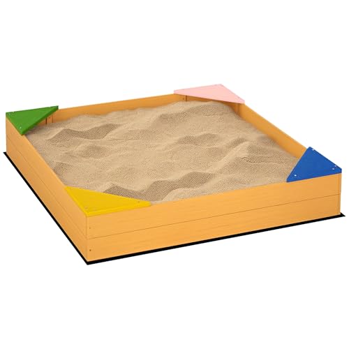 Outsunny Kindersandkasten aus Holz Kindersandkasten quadratisch 3-8 Jahre mit Vliestuch und 4 Sitzen für Garten Terrasse 109x109x19,8 cm Natur Outsunny Kindersandkasten aus Holz Kindersandkasten quadratisch 3-8 Jahre mit Vliestuch und 4 Sitzen für Garten Terrasse 109x109x19,8 cm Natur von Outsunny
