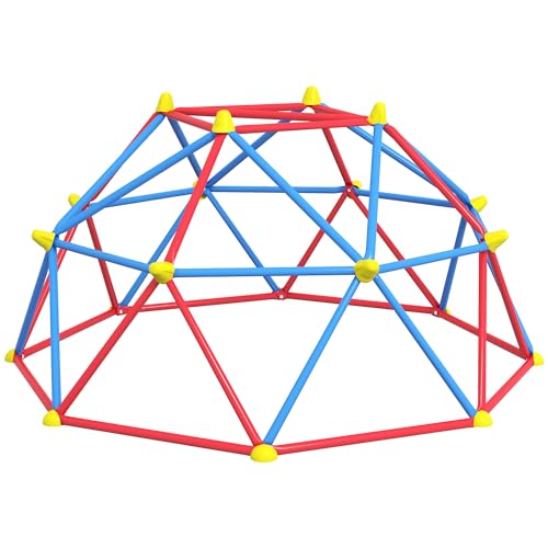 Outsunny Kletterkuppel Geometrische Kuppel Spielplatz Set für 3-8 Jahre mit Anti-UV Metallrahmen Last 180 kg für Patio Garten Ø183x90 cm Rot & Blau Outsunny Kletterkuppel Geometrische Kuppel Spielplatz Set für 3-8 Jahre mit Anti-UV Metallrahmen Last 180 kg für Patio Garten Ø183x90 cm Rot & Blau von Outsunny