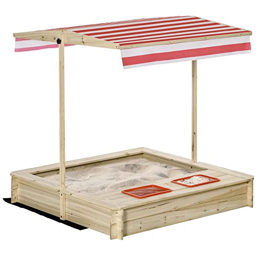 Outsunny Sandkasten Sandkiste Holz Bodenloses Design mit absenkbarem und schwenkbarem Dach Kurbeldach 2 Kunststoffeinsätzen für 3-8 Jahre Kinder Natur 118 x 118 x 118 cm Outsunny Sandkasten Sandkiste Holz Bodenloses Design mit absenkbarem und schwenkbarem Dach Kurbeldach 2 Kunststoffeinsätzen für 3-8 Jahre Kinder Natur 118 x 118 x 118 cm von Outsunny